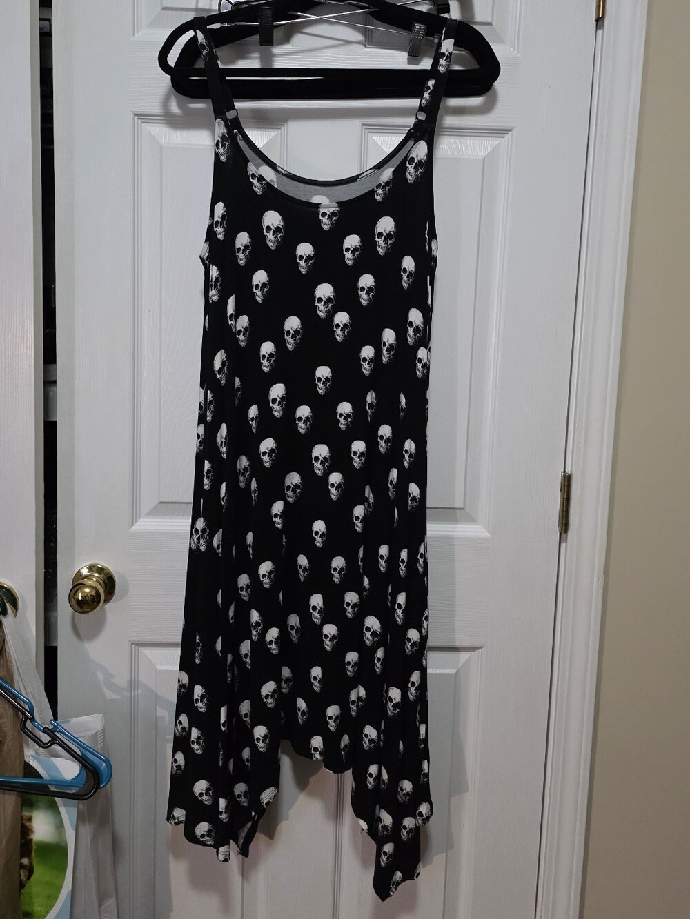 torrid Black and White Skull Print Asymmetrical Tank Dress